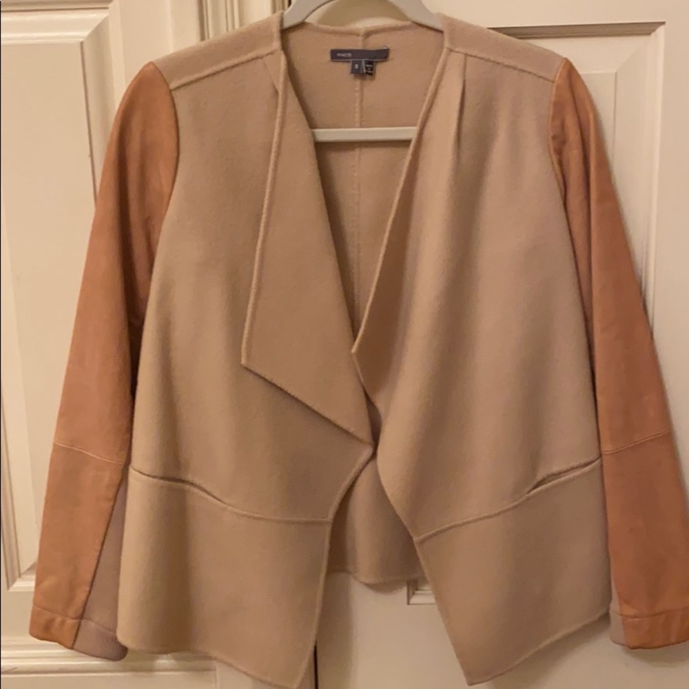 Vince Tan Wool Trim Sleeves Jacket